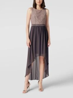 Jake*s Cocktail Cocktailkleid Im Vokuhila-Stil Mit Paillettenbesatz - Taupe