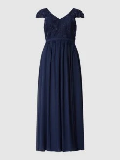 My Mascara Curves PLUS SIZE Abendkleid Aus Spitze Und Chiffon - Dunkelblau