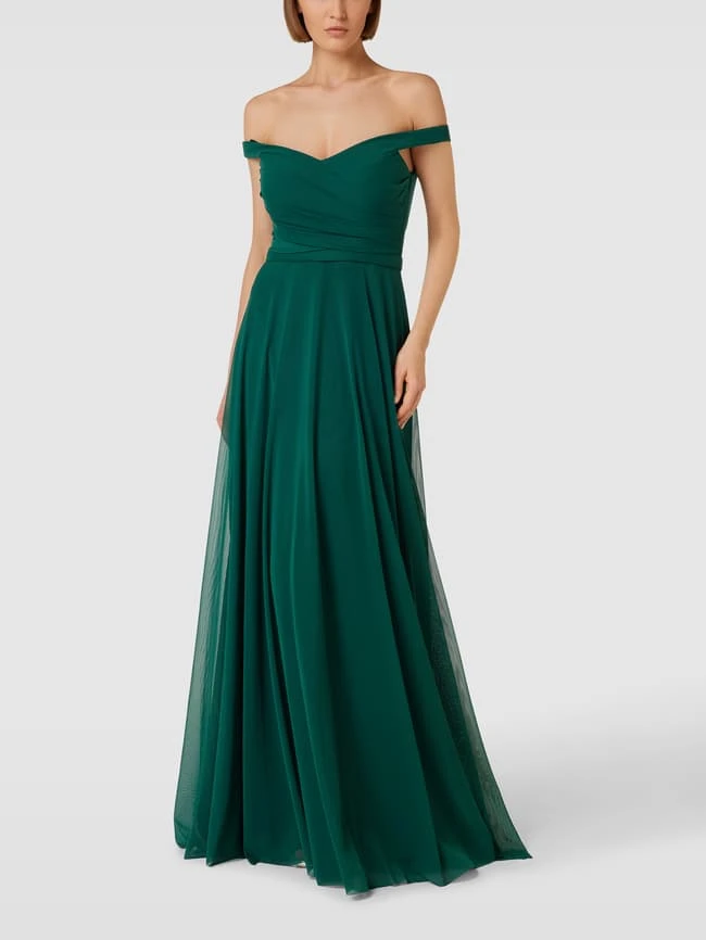 TROYDEN COLLECTION Abendkleid Mit Breiten Trägern - Smaragdgrün 1 TROYDEN COLLECTION Abendkleid Mit Breiten Trägern - Smaragdgrün