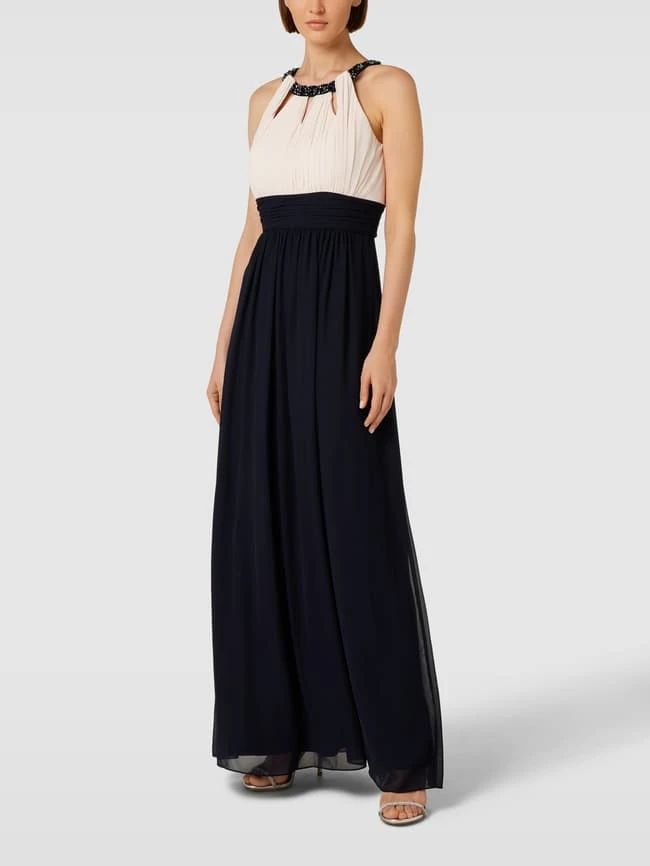 Jake*s Cocktail Abendkleid Mit Collierkragen - Marineblau Meliert 1 Jake*s Cocktail Abendkleid Mit Collierkragen - Marineblau Meliert