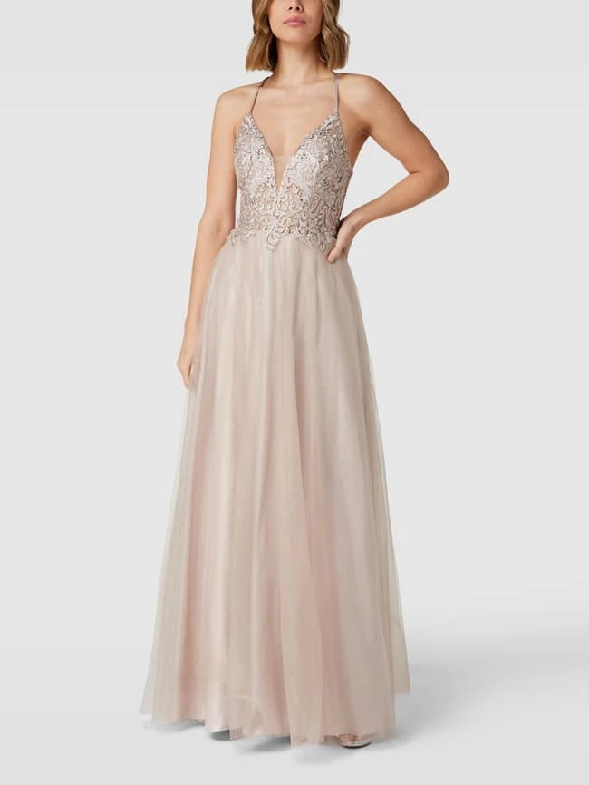 Luxuar Abendkleid Mit Herz-Ausschnitt - Gold 1 Luxuar Abendkleid Mit Herz-Ausschnitt - Gold