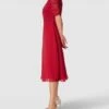 Christian Berg Cocktail Cocktailkleid Mit Spitzenbesatz - Dunkelrot Meliert