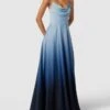 V.M. Abendkleid Mit Wasserfall-Ausschnitt - Bleu