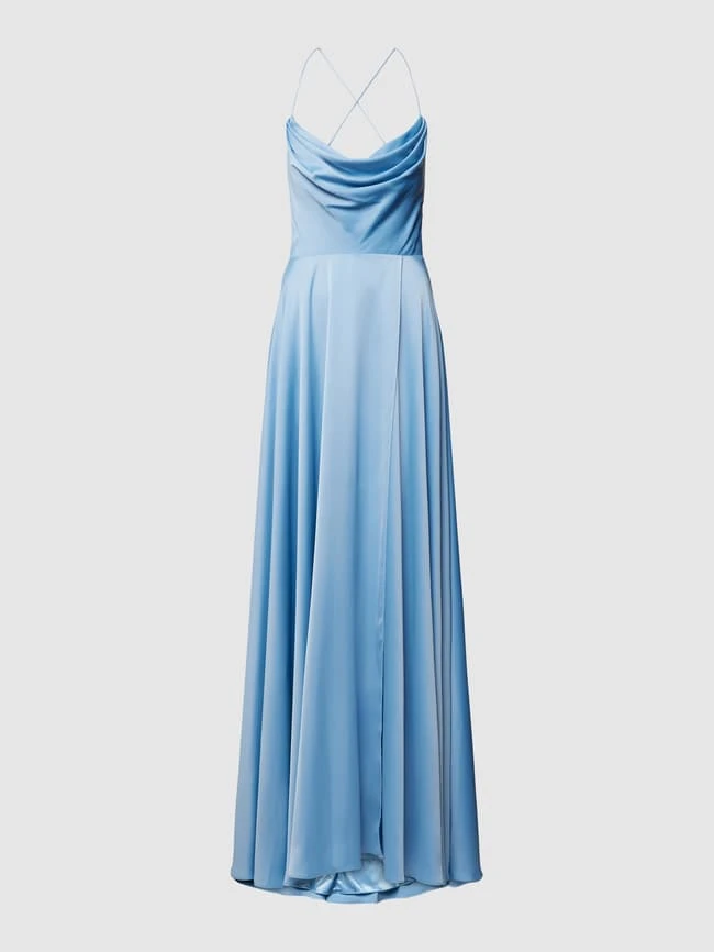 V.M. Abendkleid Mit Wasserfall-Ausschnitt - Hellblau 2 V.M. Abendkleid Mit Wasserfall-Ausschnitt - Hellblau – Bild 2