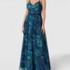 V.M. Abendkleid Mit Floralem Muster - Marineblau