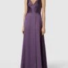 Luxuar Abendkleid Mit Herz-Ausschnitt - Pflaume