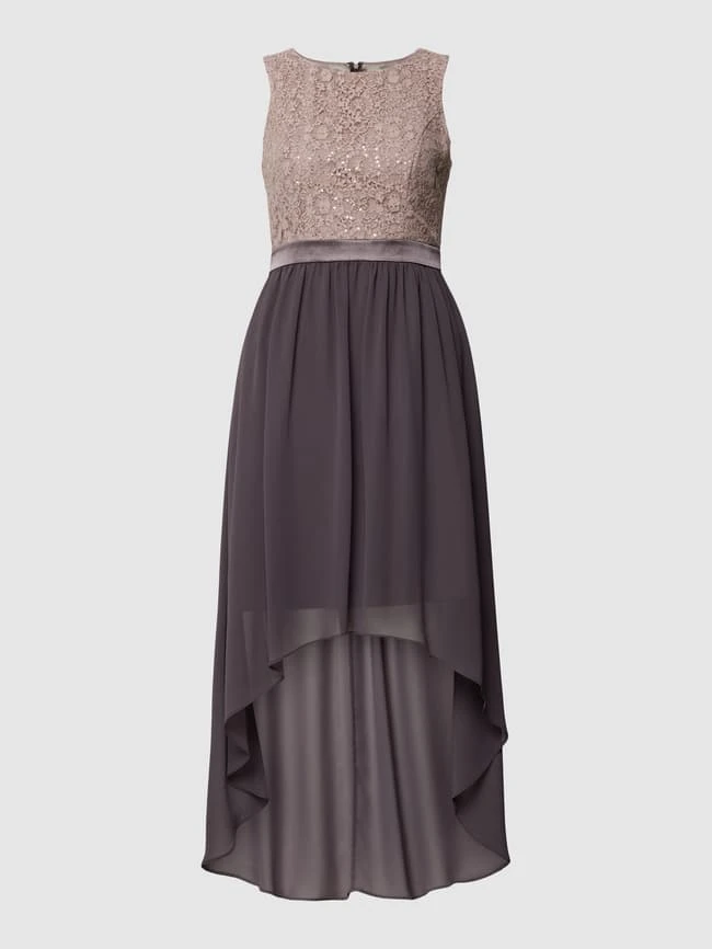 Jake*s Cocktail Cocktailkleid Im Vokuhila-Stil Mit Paillettenbesatz - Taupe 2 Jake*s Cocktail Cocktailkleid Im Vokuhila-Stil Mit Paillettenbesatz - Taupe – Bild 2