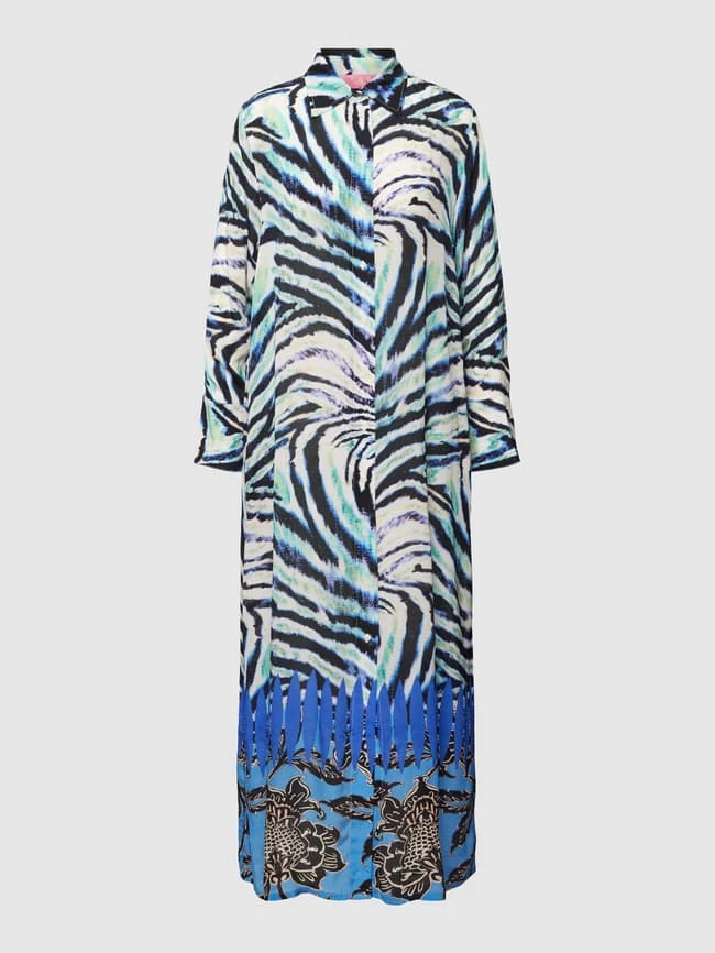 Yippie Hippie Blusenkleid Mit Allover-Muster - Blau 2 Yippie Hippie Blusenkleid Mit Allover-Muster - Blau – Bild 2