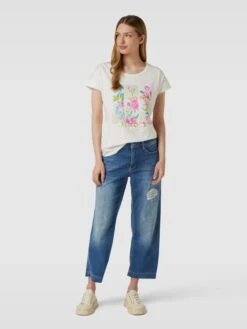 MAC Culotte Im Destroyed-Look Modell 'DREAM' - Dunkelblau