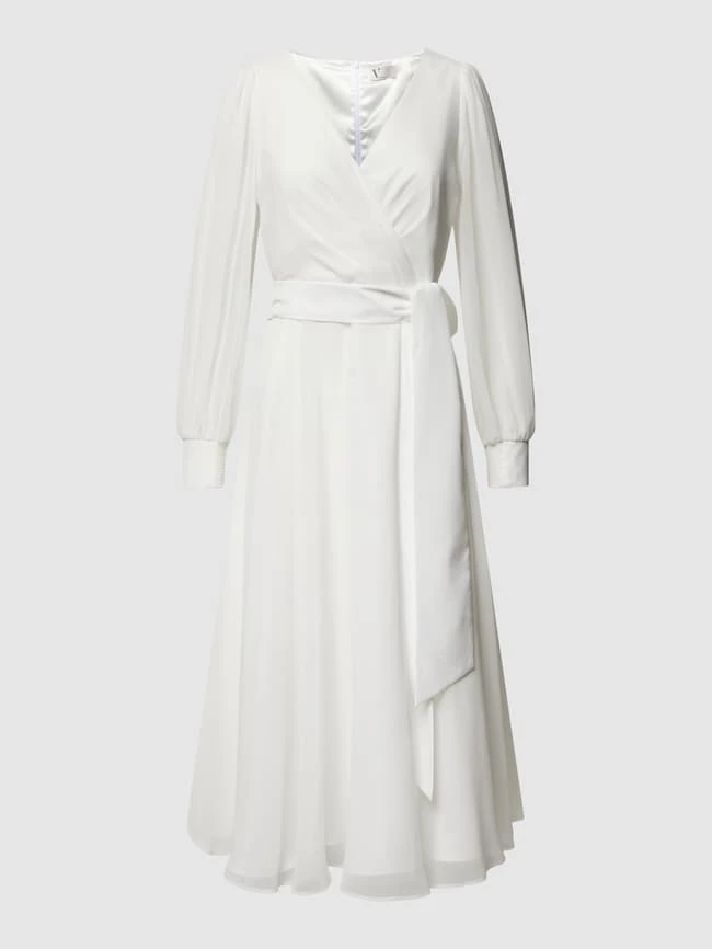 V.M. Cocktailkleid Mit Bindegürtel - Offwhite 2 V.M. Cocktailkleid Mit Bindegürtel - Offwhite – Bild 2