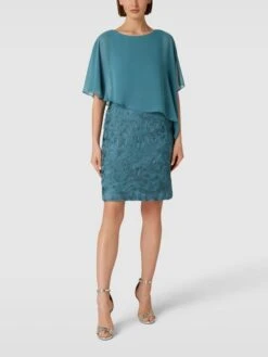 Christian Berg Cocktail Cocktailkleid Mit Cape - Smaragdgrün Meliert