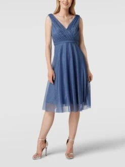 TROYDEN COLLECTION Cocktailkleid Mit Taillenpasse - Bleu