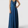 Luxuar Abendkleid In Wickel-Optik - Bleu