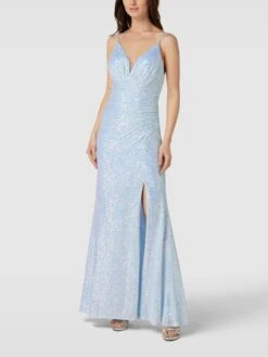 Mascara Abendkleid Mit Paillettenbesatz - Bleu