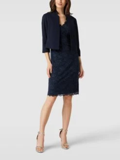 Vera Mont Cocktailkleid Mit Spitzenbesatz - Dunkelblau