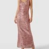 Paradi Abendkleid Mit Wasserfall-Ausschnitt - Rosé