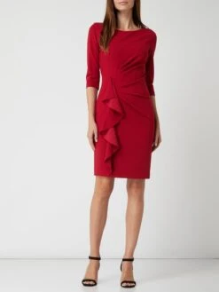 Paradi Cocktailkleid Mit Drapierung Und Volantbesatz - Rot