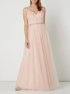 Mascara Abendkleid Mit Ziersteinen - Apricot