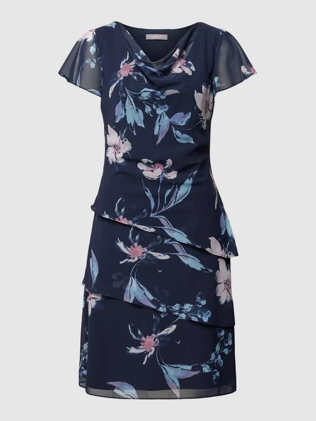Christian Berg Cocktail Cocktailkleid Mit Floralem Allover-Muster - Marineblau Meliert 2 Christian Berg Cocktail Cocktailkleid Mit Floralem Allover-Muster - Marineblau Meliert – Bild 2