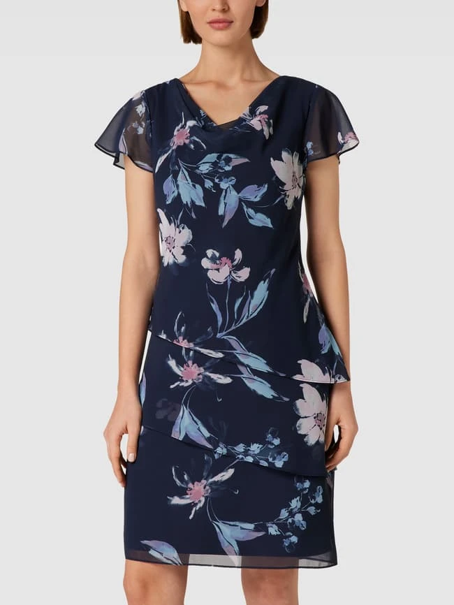 Christian Berg Cocktail Cocktailkleid Mit Floralem Allover-Muster - Marineblau Meliert 4 Christian Berg Cocktail Cocktailkleid Mit Floralem Allover-Muster - Marineblau Meliert – Bild 4