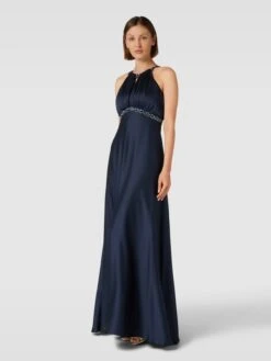 Jake*s Cocktail Abendkleid Mit Neckholder - Marineblau Meliert