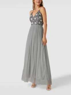 LACE & BEADS Abendkleid Mit Pailletten Und Ziersteinen - Mint