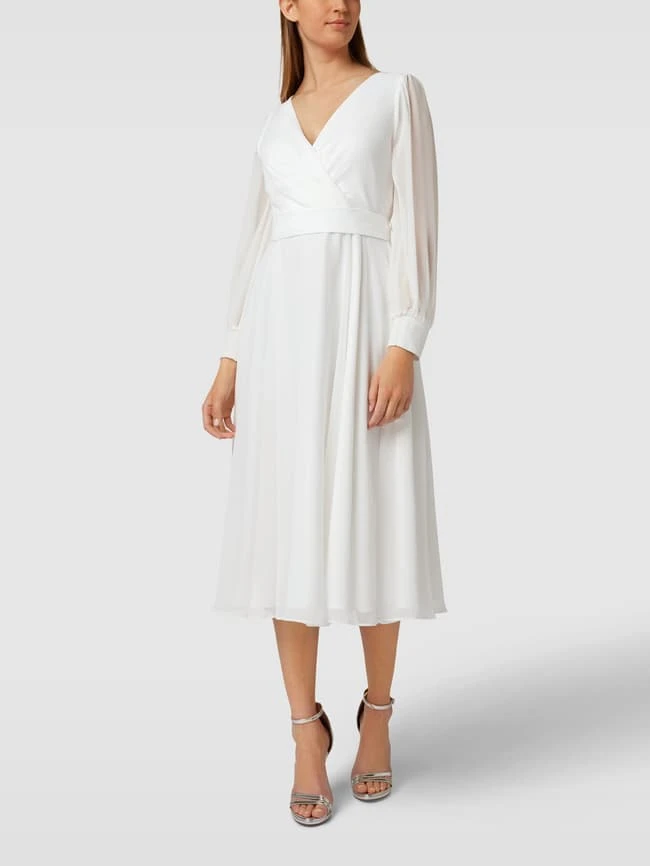 V.M. Cocktailkleid Mit Bindegürtel - Offwhite 1 V.M. Cocktailkleid Mit Bindegürtel - Offwhite