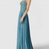 Mascara Abendkleid Mit Zierbesatz - Aqua Blau