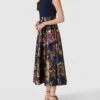 Christian Berg Cocktail Abendkleid Mit Floralem Muster - Marineblau Meliert