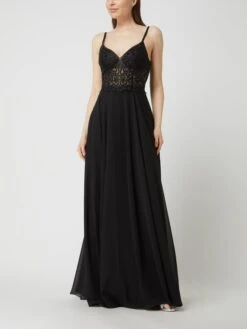 Luxuar Abendkleid Aus Tüll Und Chiffon - Schwarz