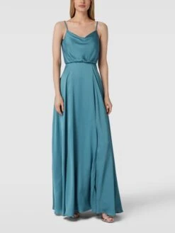 Jake*s Cocktail Abendkleid Mit Wasserfall-Ausschnitt - Ozean Blau