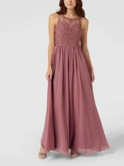 Laona Abendkleid Mit Ziersteinen Und Floralen Stickereien - Altrosa