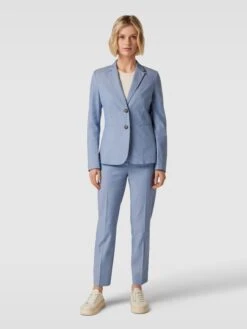 Christian Berg Woman Selection Stoffhose Mit Bügelfalten Modell 'Zigarette' - Hellblau Meliert